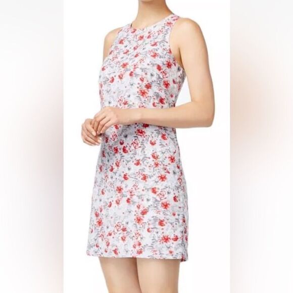 Kensie Windy Roses Floral Sleeveless Shift Dress Multi-Color Rear Zip Size S - Picture 1 of 13